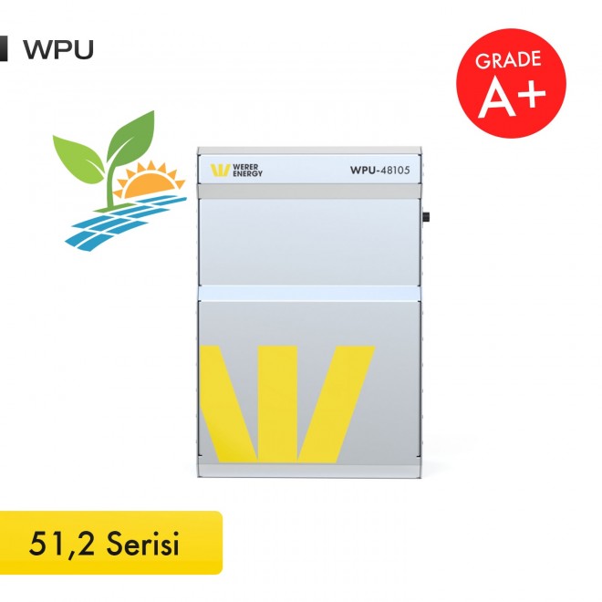 100 ah| 5,4kwh | 51,2V LifePO4 WPU Batarya/Akü – Bluetooth