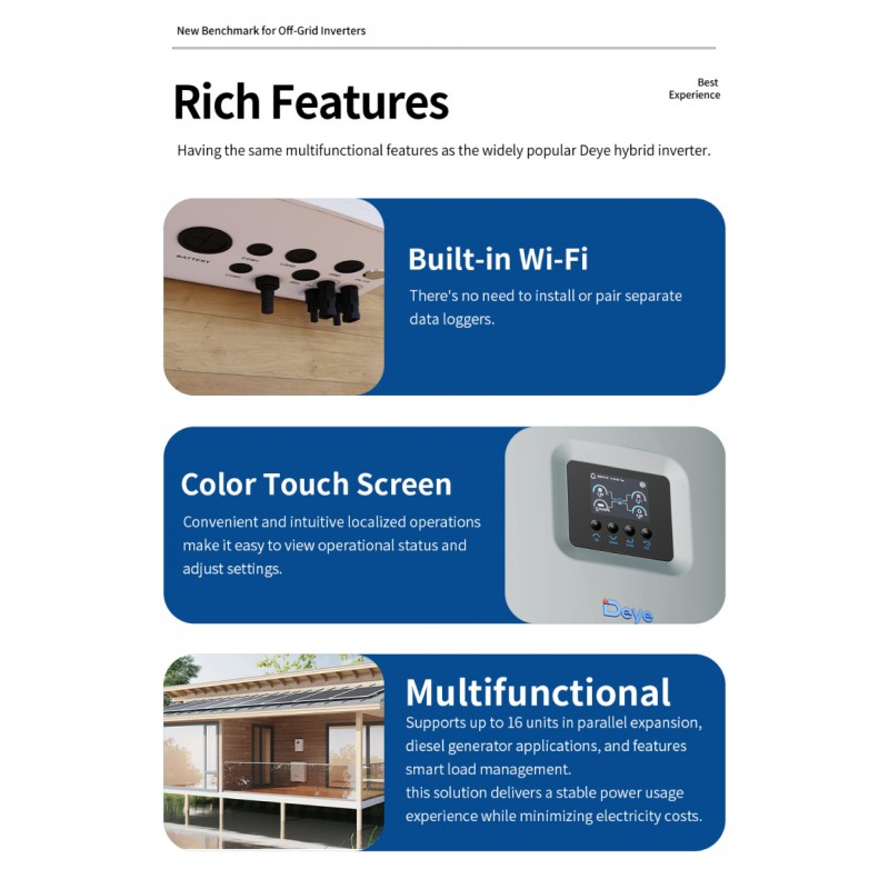DEYE 6KW Tam Sinüs Akıllı Off-Grid 48V (IP65)